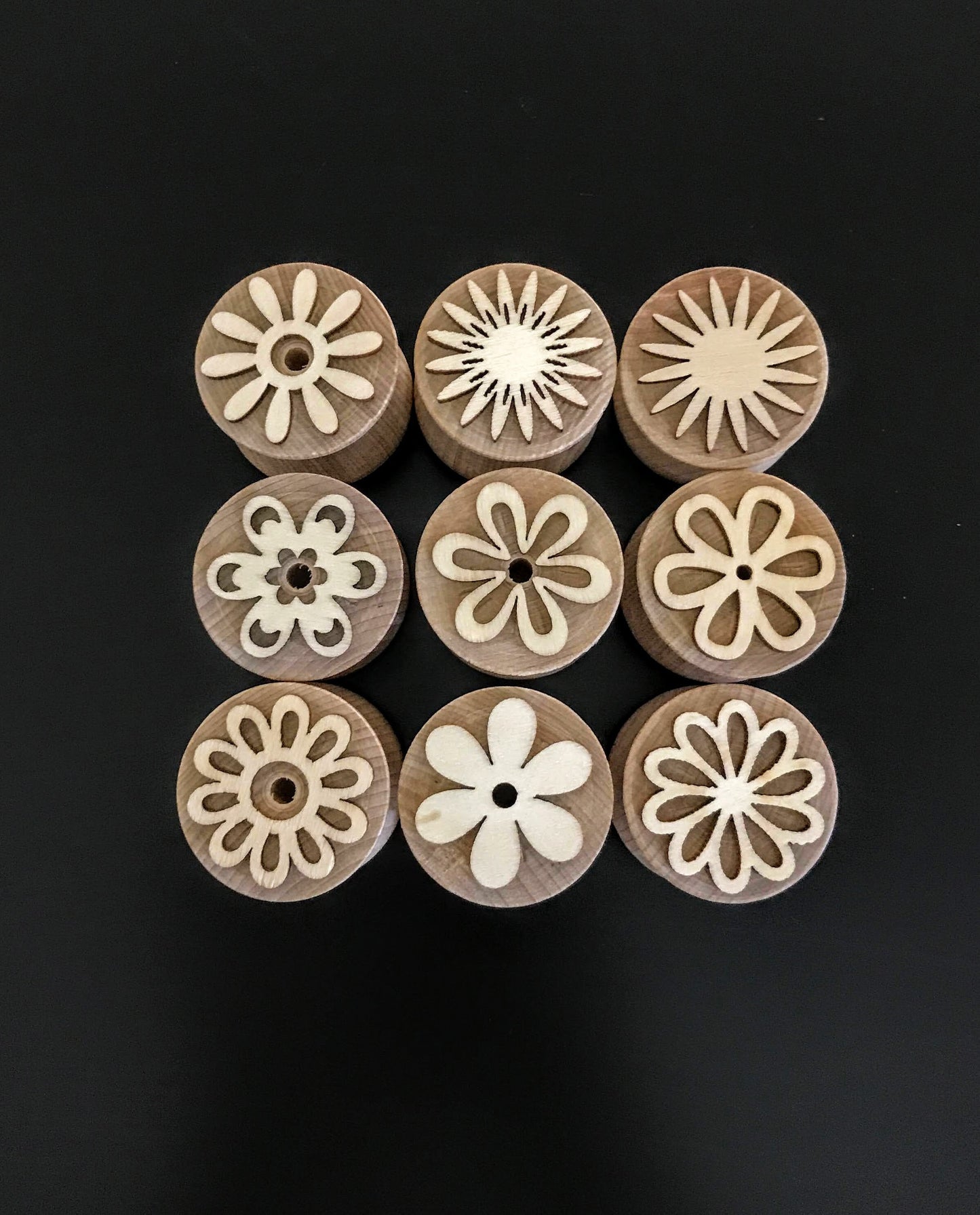 Bold Wooden Flower Stampers