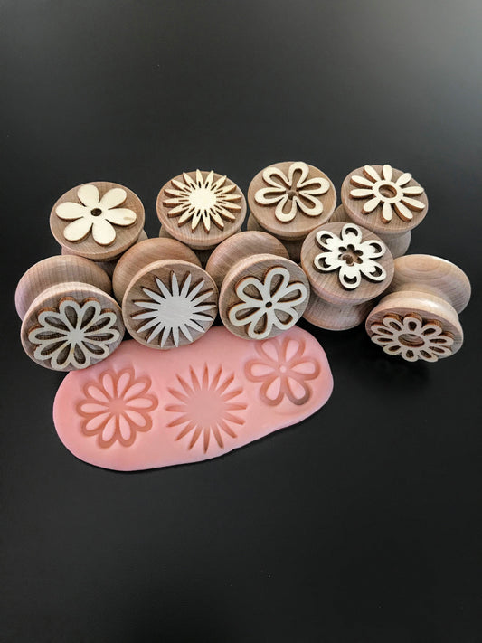 Bold Wooden Flower Stampers