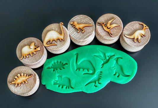 Wooden Dinosaur Stampers