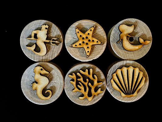 Wooden Mermaid Stamper Set