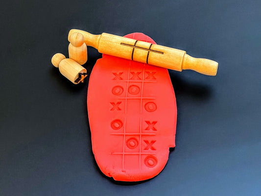Tic-Tac-Toe Texture Roller With Peg Doll Stamps
