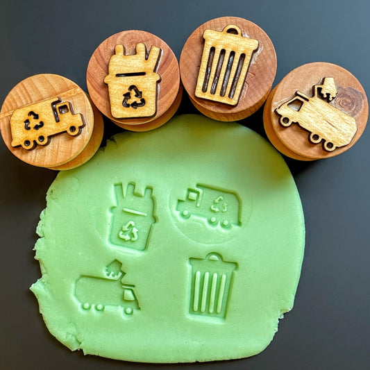 Garbage Stampers || Set of 4 Sensory Playdough Tools