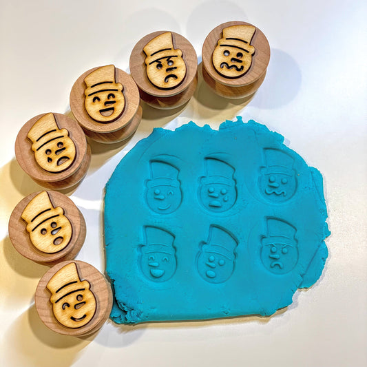 Sno-motional Snowmen || Wooden Sensory Stampers