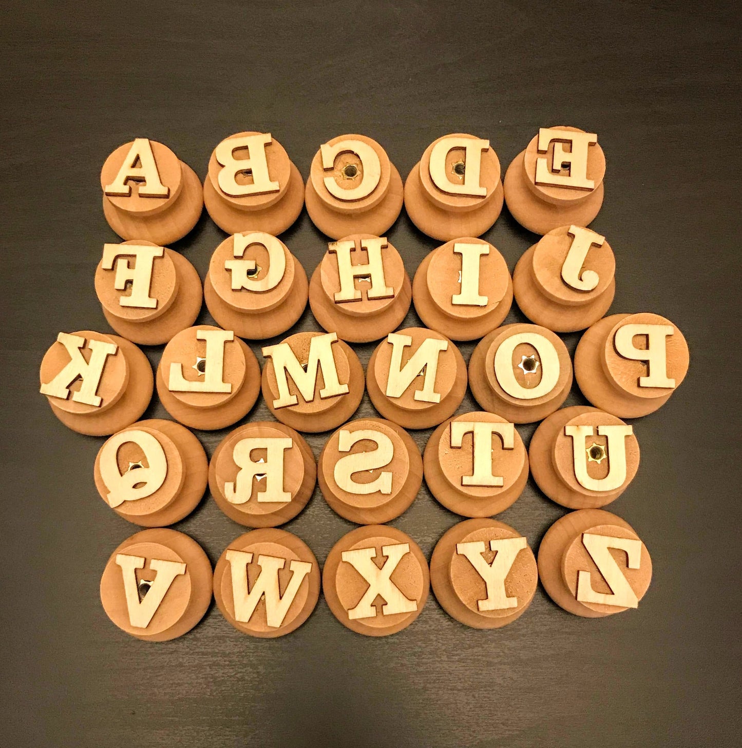 Wooden Alphabet Stampers