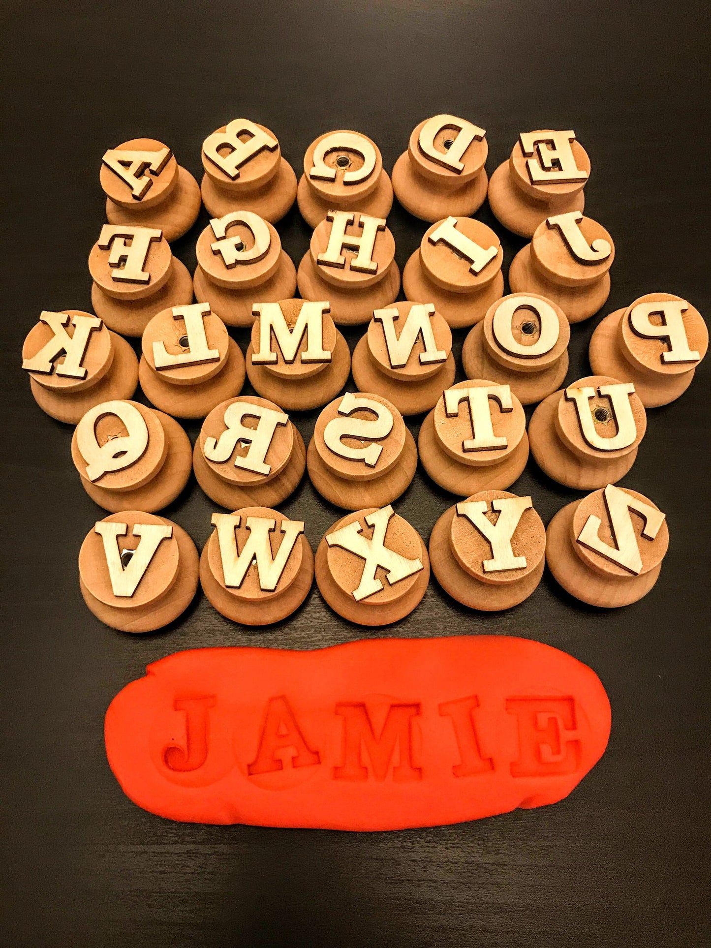Wooden Alphabet Stampers