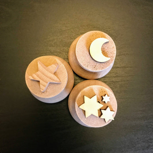 Wooden Stars and Moon Stampers