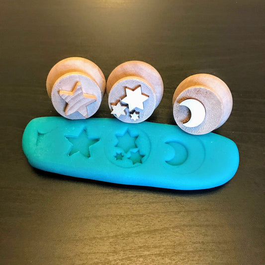 Wooden Stars and Moon Stampers