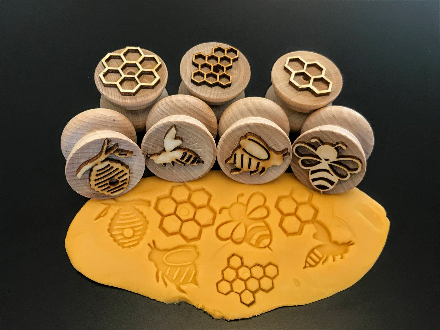 Wooden Bees and Hives Stampers