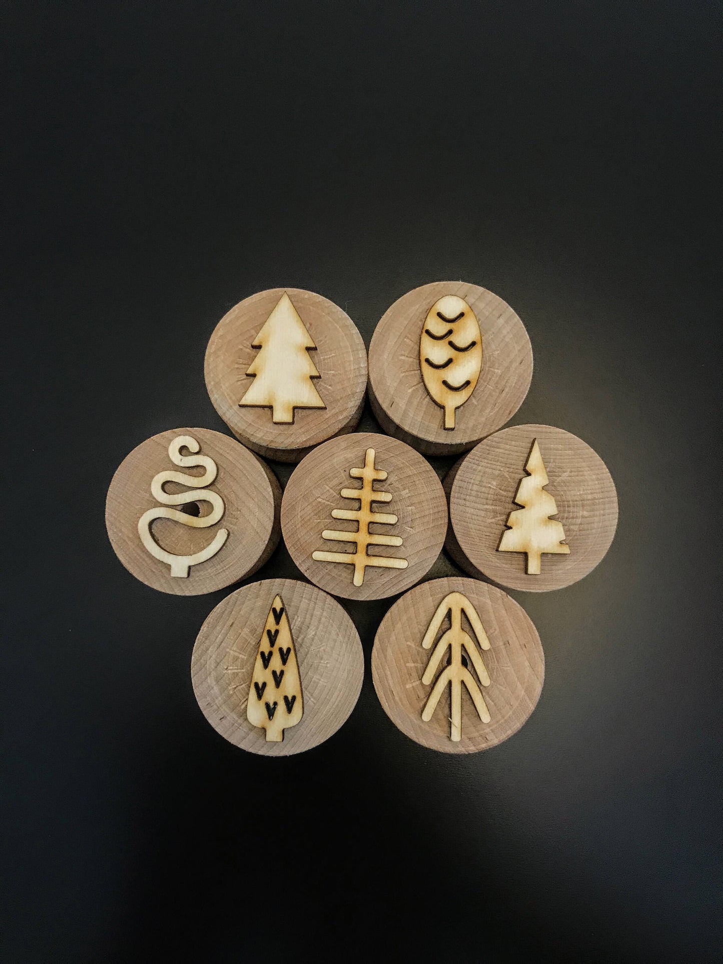Wooden Evergreen Stampers