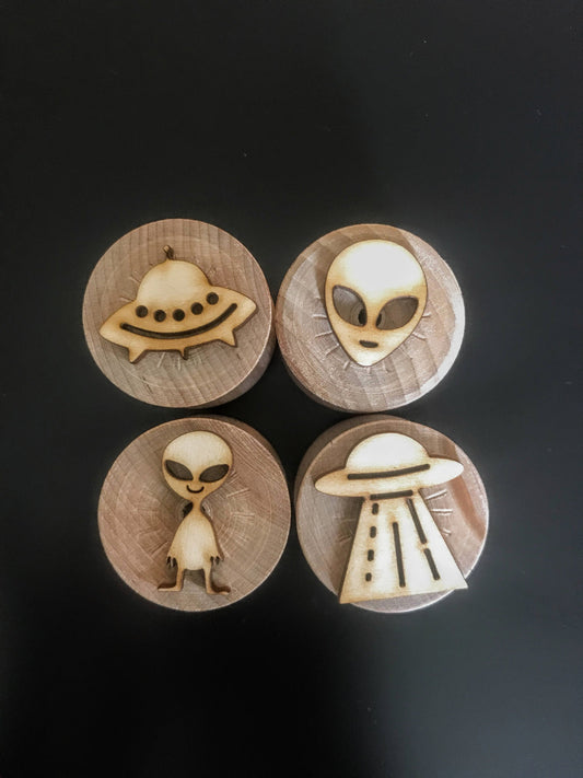 Wooden Alien Stampers