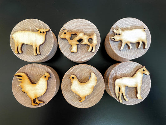 Wooden Farm Animal Stampers