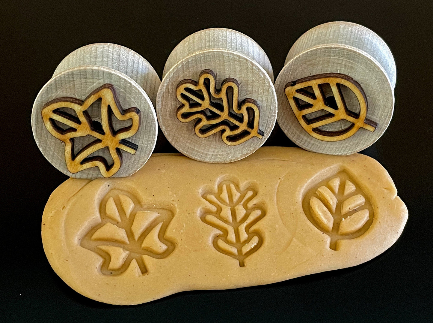 Wooden Fall Leaf Stampers