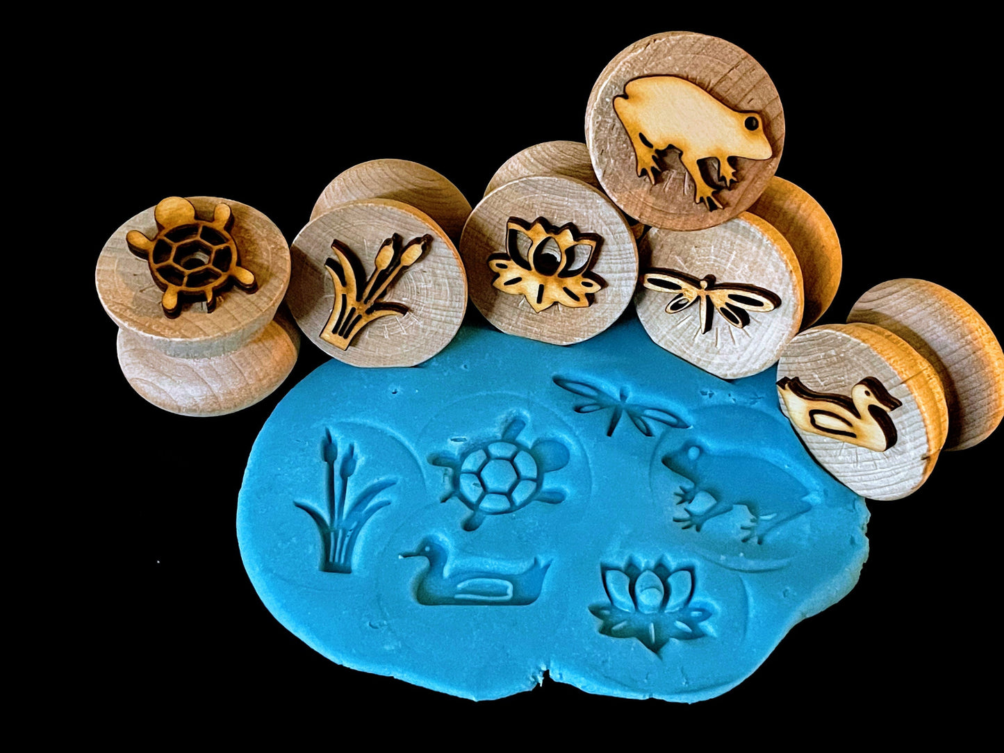 Wooden Pond Life Stamper Set