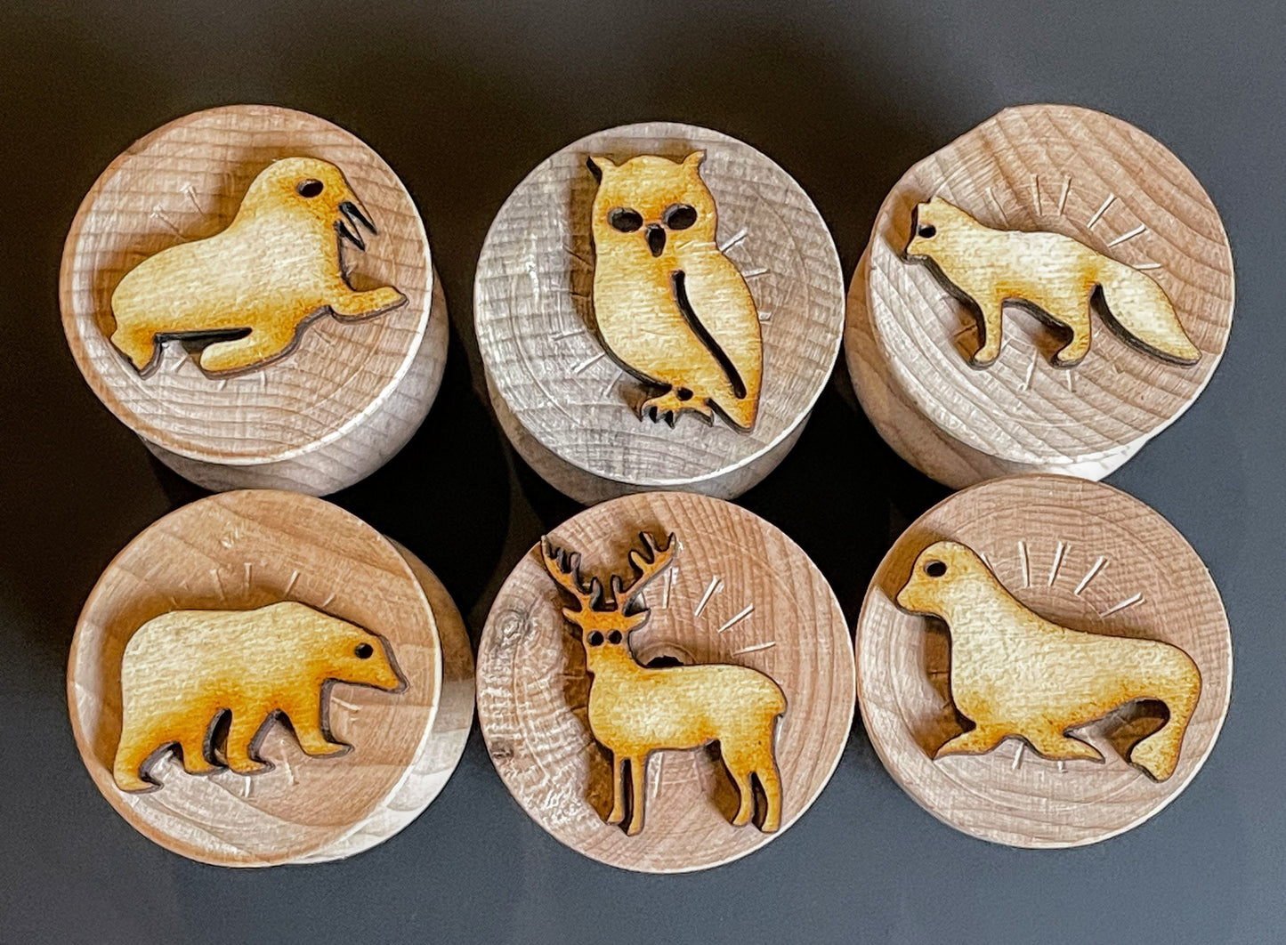 Wooden Arctic Animal Stampers
