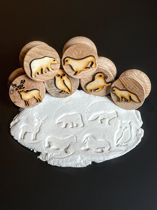 Wooden Arctic Animal Stampers