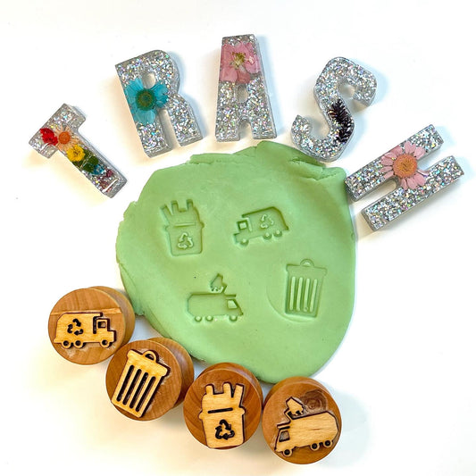 Garbage Stampers || Set of 4 Sensory Playdough Tools
